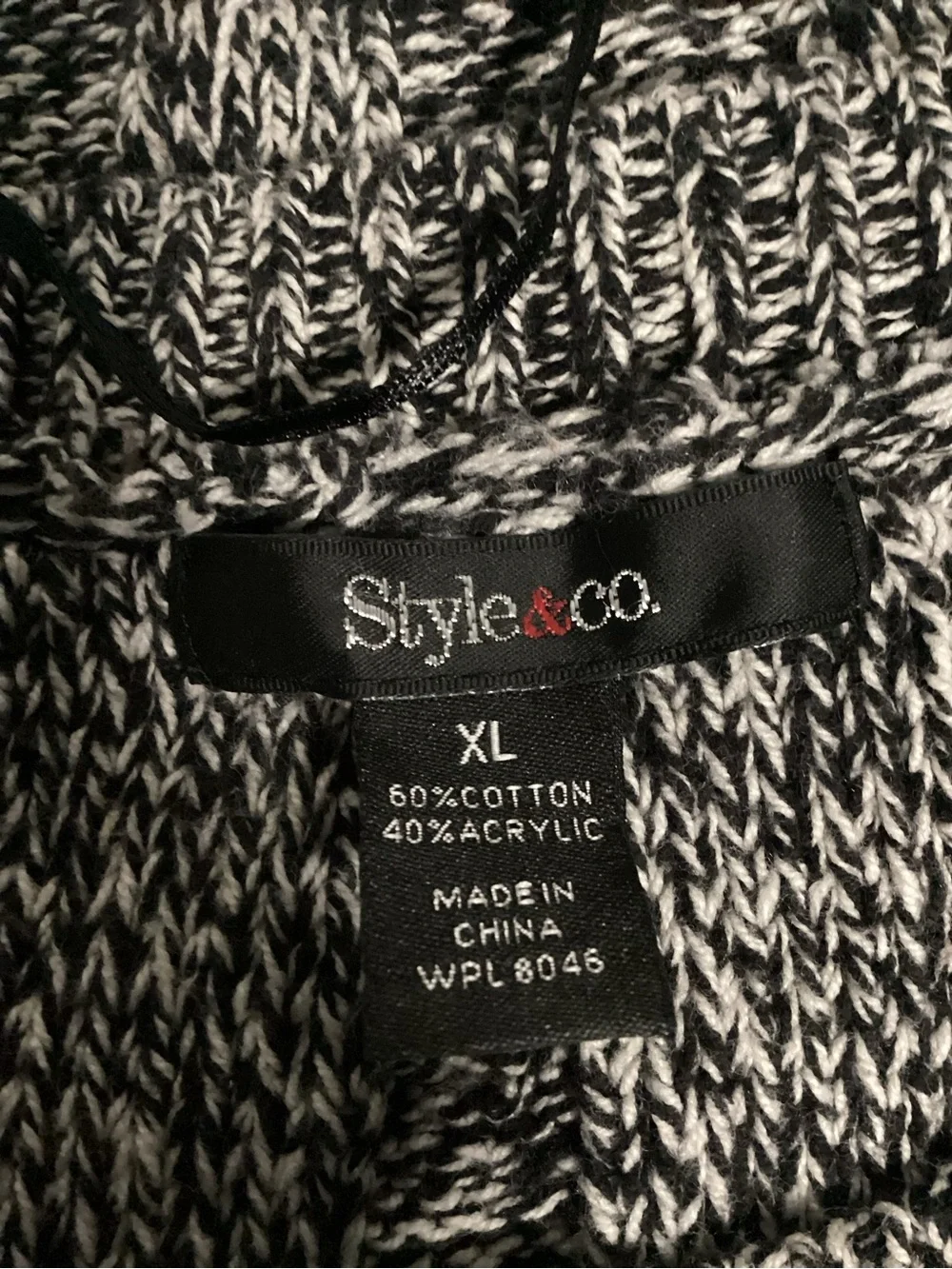 Style & Co. Black and White Marled Chunky Knit Style Sweater Dress. Y2K size XL - Picture 4 of 5